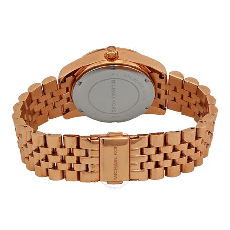 michael kors mini lexington rose gold blue face watch|Mini Lexington Pavé Rose Gold.